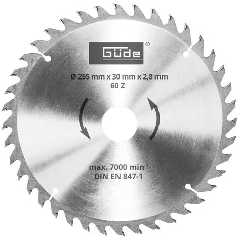 Güde Lame De Scie à Bois HM 255x30 - 60 Dents 4 Güde Lame De Scie à Bois HM 255x30 - 60 Dents – Image 2